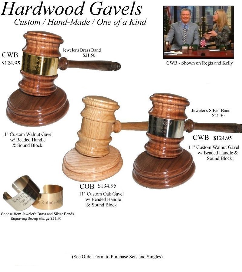 Custom Hardwood Gavels