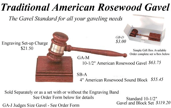 Traditional Rosewood Gavel