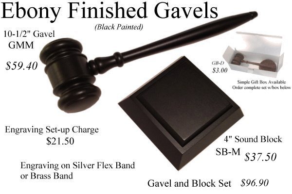 Ebony Finished Gavel