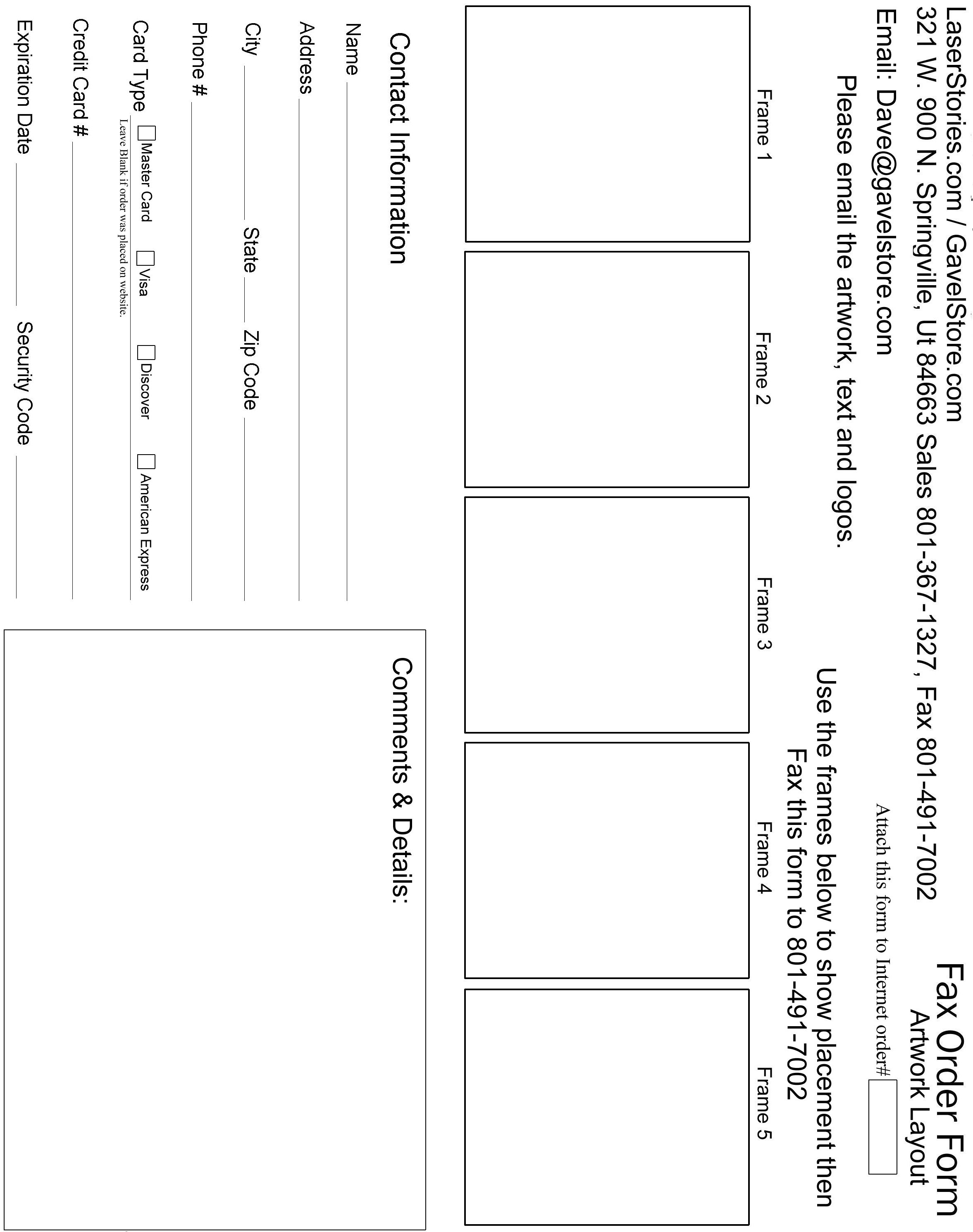 Fax Order Form