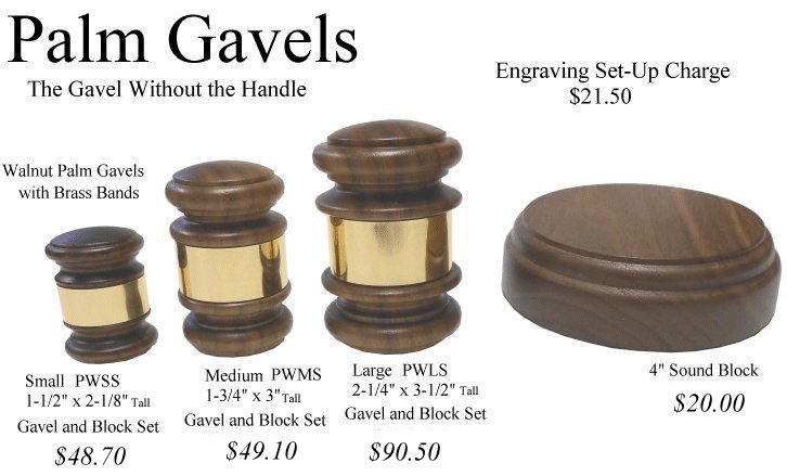 Palm Gavels