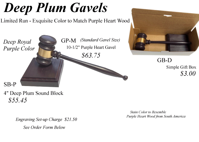 Purple Heart Gavel