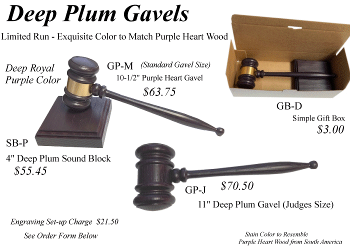 Purple Heart Gavel