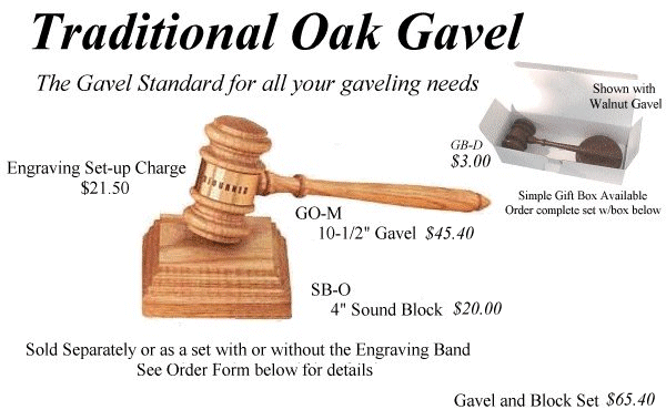 Traditional Oak Gavel